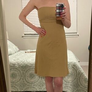 RALPH LAUREN beige/tan/camel  strapless dress -- size Small